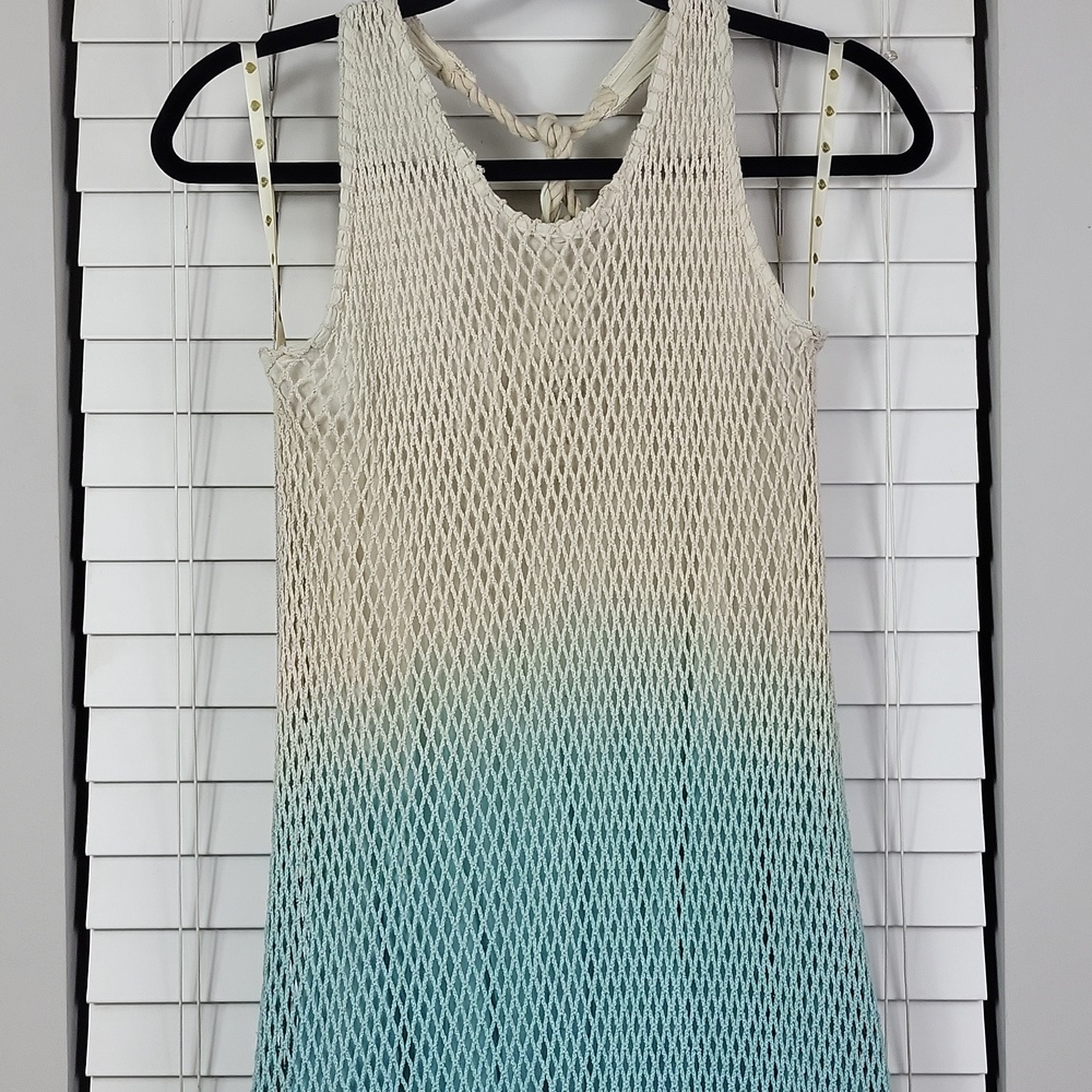 Z&L Crochet Ombre Maxi Dress in Cream to Aqua.‎ Sizes/M